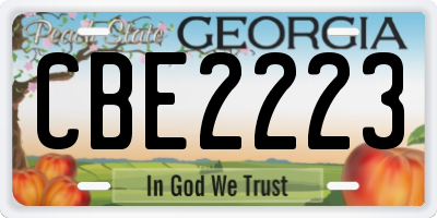 GA license plate CBE2223