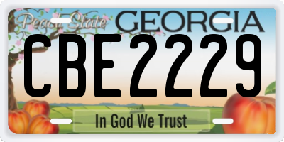 GA license plate CBE2229
