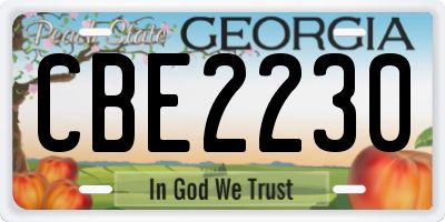 GA license plate CBE2230
