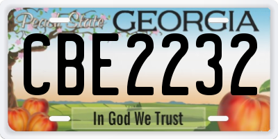 GA license plate CBE2232