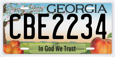 GA license plate CBE2234
