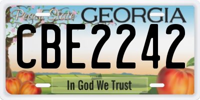 GA license plate CBE2242