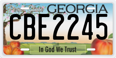 GA license plate CBE2245