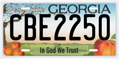 GA license plate CBE2250