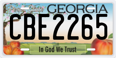 GA license plate CBE2265