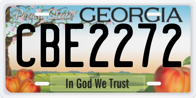 GA license plate CBE2272
