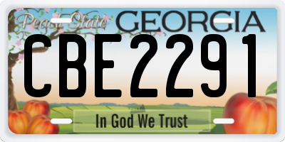 GA license plate CBE2291