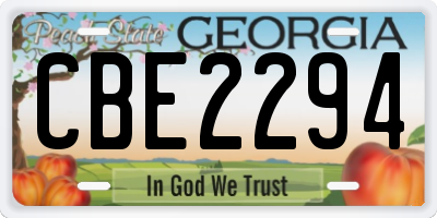 GA license plate CBE2294