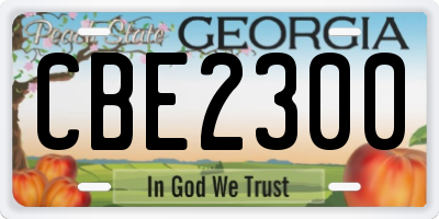 GA license plate CBE2300
