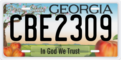GA license plate CBE2309