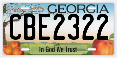 GA license plate CBE2322