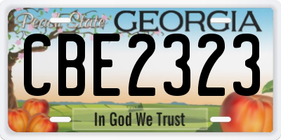 GA license plate CBE2323