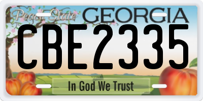 GA license plate CBE2335
