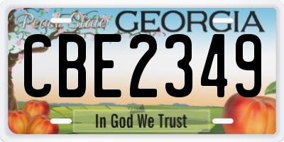 GA license plate CBE2349
