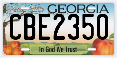GA license plate CBE2350