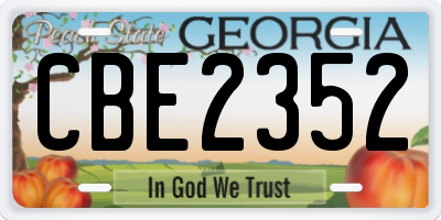 GA license plate CBE2352