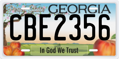 GA license plate CBE2356