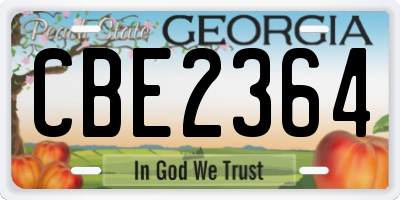 GA license plate CBE2364