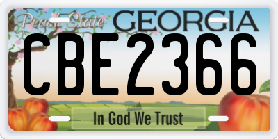 GA license plate CBE2366
