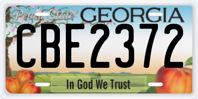 GA license plate CBE2372