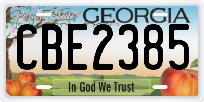 GA license plate CBE2385