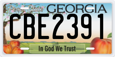 GA license plate CBE2391