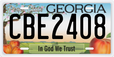GA license plate CBE2408