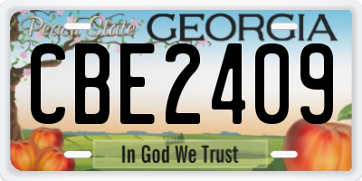 GA license plate CBE2409