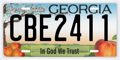 GA license plate CBE2411