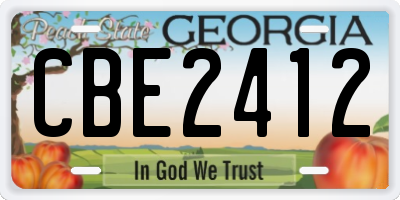 GA license plate CBE2412