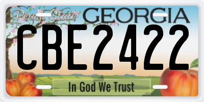 GA license plate CBE2422