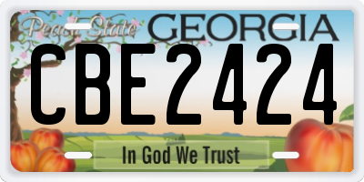 GA license plate CBE2424