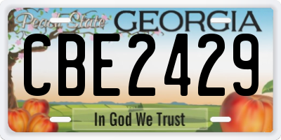 GA license plate CBE2429