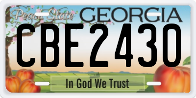 GA license plate CBE2430