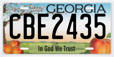 GA license plate CBE2435