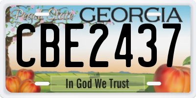 GA license plate CBE2437