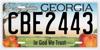 GA license plate CBE2443
