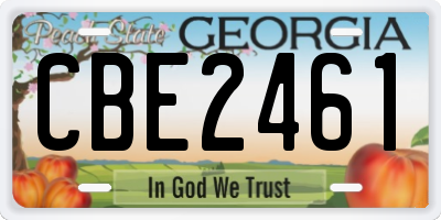GA license plate CBE2461