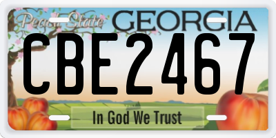 GA license plate CBE2467