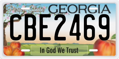 GA license plate CBE2469