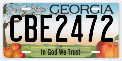GA license plate CBE2472