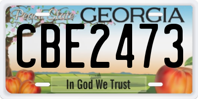 GA license plate CBE2473