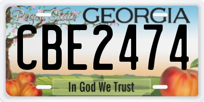 GA license plate CBE2474