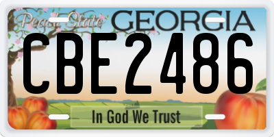 GA license plate CBE2486