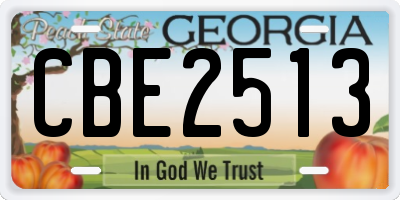 GA license plate CBE2513