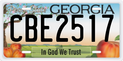 GA license plate CBE2517