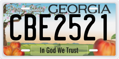 GA license plate CBE2521