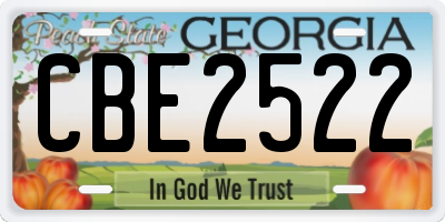 GA license plate CBE2522