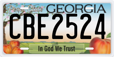 GA license plate CBE2524