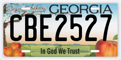 GA license plate CBE2527